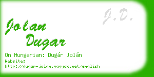 jolan dugar business card